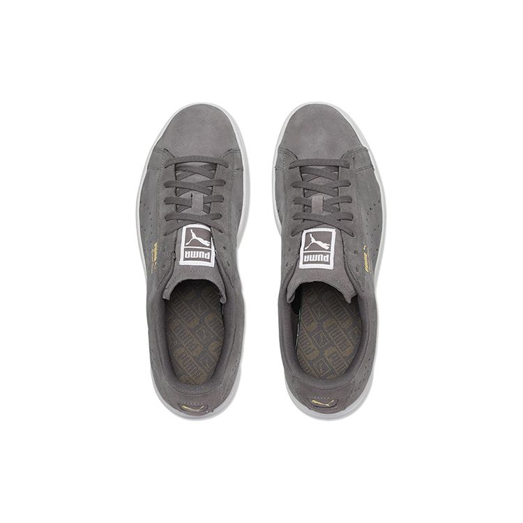 Puma Baskets basses Court Star en daim et cuir synthétique Baskets unisexes Gris Blanc 364621-02