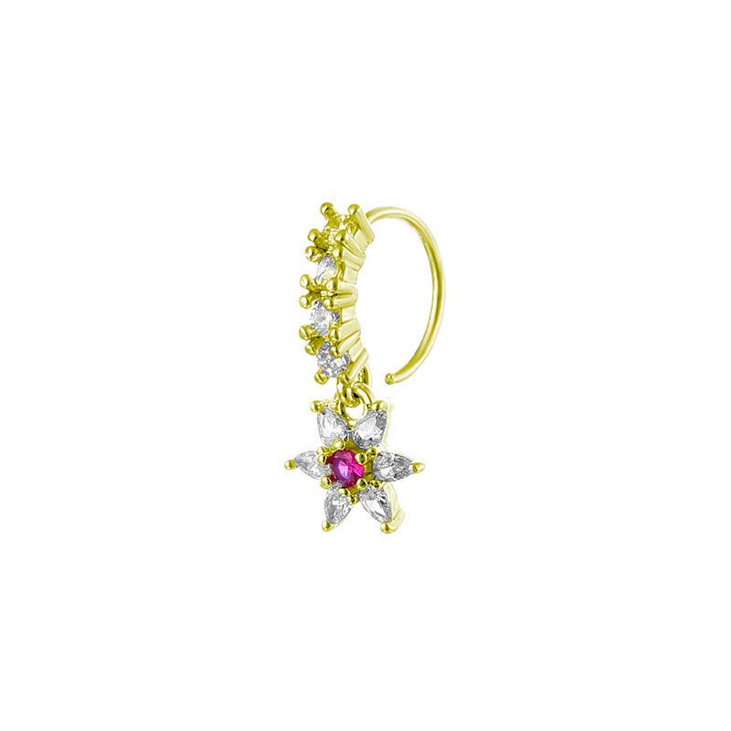 Cross & Butterfly Zirconia Nose Ring Stud Set, Adjustable Piercing Jewelry