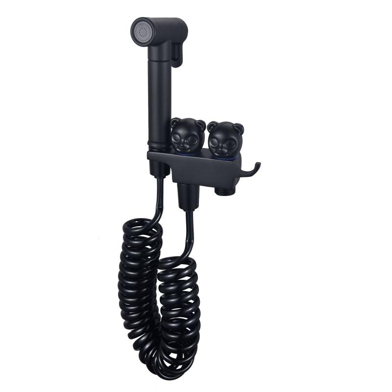 Modern Chromium Plating Bidet High Pressure Brass Panda Wall Mounted Handheld Toilet Bidet Faucet Bidet Toilet Sprayer Set
