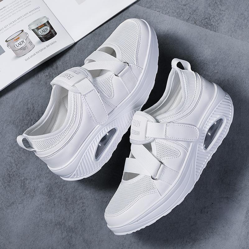 Summer Thick Sole Elevated Fashion Casual Sneakers 2024 New Versatile Comfortable Soft Sole Anti Slip Durable Women Single Shoes