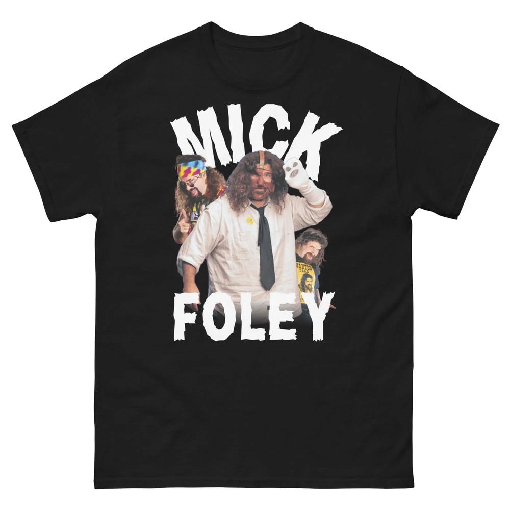 Mick Foley Black Heavy Cotton Full Size Shirt Gift For Fan Unisex T-Shirt S