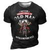 Camiseta de verão para motocicleta, camiseta masculina de motociclista com estampa 3d vintage de manga curta para homem velho, camiseta de corrida