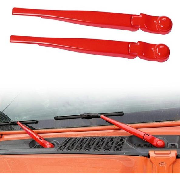 Red Front Window Windshield Wiper Blade ABS Trim Cover for 18+ Jeep Wrangler JL