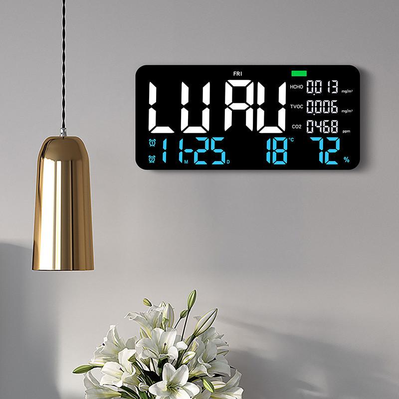 Modern Rectangular Digital Wall Clock With Led Display For Living Room And Office Use