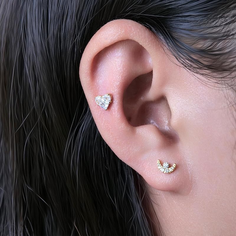 Limerencia hypoallergene øredobber i rene titan medisinsk bruk Etterlater den andre piercingen på titan Kompatibel med metallallergier skruetype
