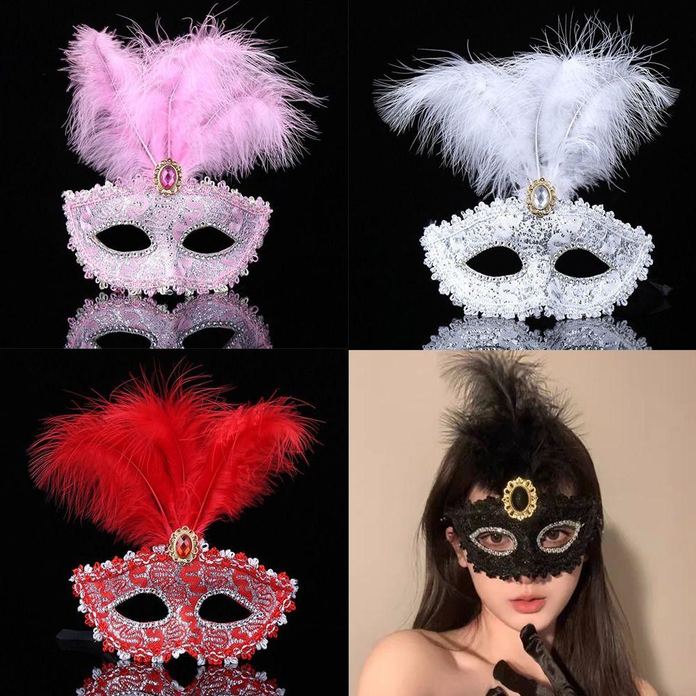 1Pcs Lace Party Mask Plastic Masquerade Mask Luxury Half Face Mask Christmas Halloween
