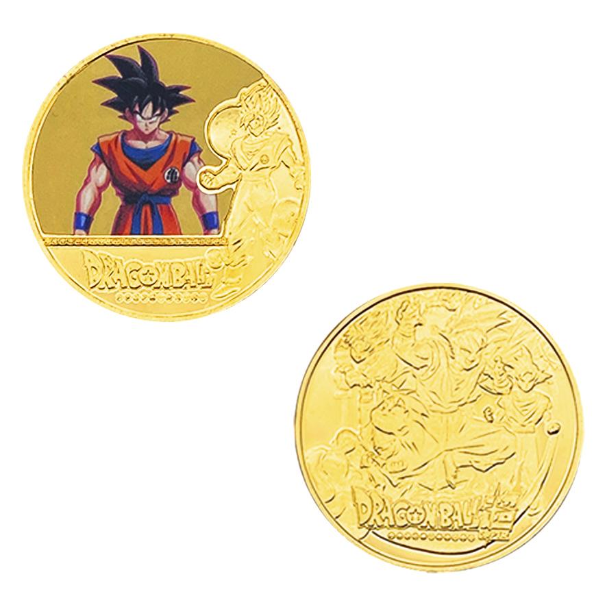 Anime  Z Gold Plated Gold Coin Son Goku Vegeta  Coins Kids Classic Anime Peripherals Collection Toy Souvenir