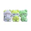 Adorable Cute Plush Pig And Bear Keychain Soft Doll Bag Charm In Pink Yellow Green And Purple
