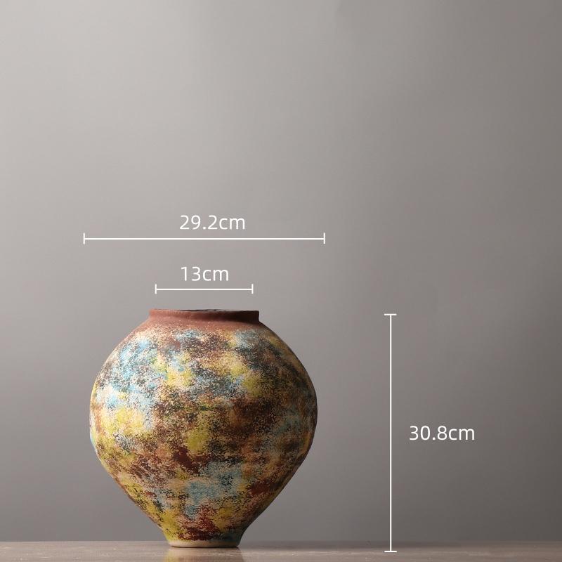 Ceramic Vase Retro Colorful Graffiti Flower Vase Ceramic Handicrafts Porcelain Vase Terrarium Home Decoration Accessories