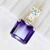 Natural Purple Amethyst 24.9 Ct CERTIFIED Square 925 Starling Silver Gem Pendant MY.PD-28-NS