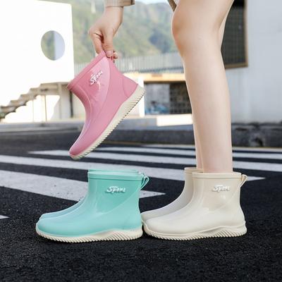 Außenhandel Mode Regenschuhe Damen Sommer Niedrig geschnittene Kurze Regenstiefel Autowäsche Überschuhe Gummischuhe Frühling und Herbst Wasserdichte Schuhe Tide