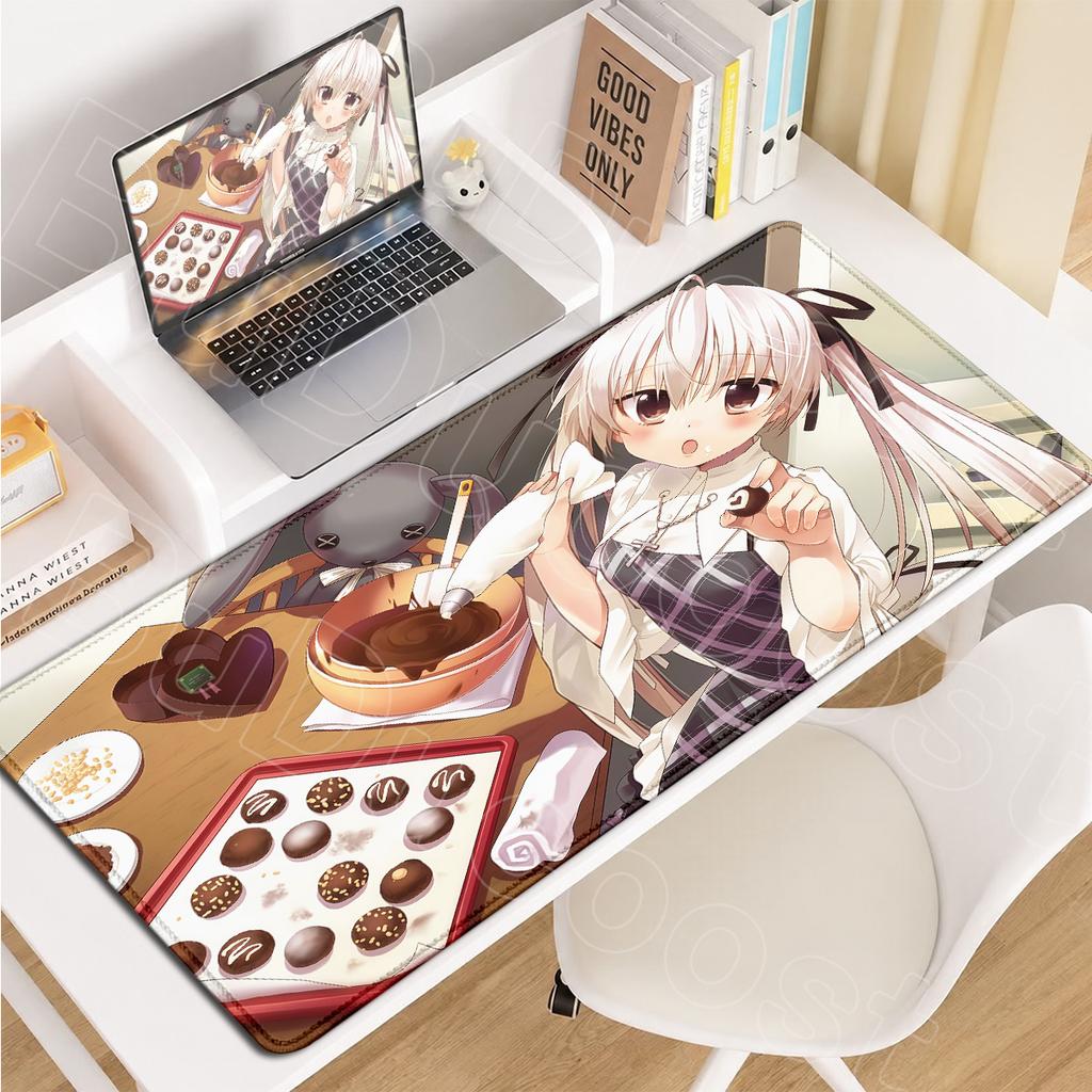 Yosuga no Sora Cartoon Anime Gaming Sora Kasugano Mauspads Mit Verriegeltem Rand Gummiboden Tischmatte Computer Büro Zuhause Teppich 900x400mm