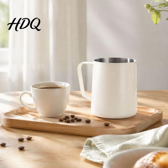 Coffee Frother Jug with Scale Stainless Steel Milk Frothing Pitcher Professional Latte Art Cup Espresso Tool Measurement Scale Dripless Spout