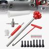 23Pcs Tire Valve Stem Tool Set, Quick Change Valve Installer Kit with TR413/TR414 Valve Stems, 4-Way Valve Core Stem Removal Tool for Cars Motorcycles