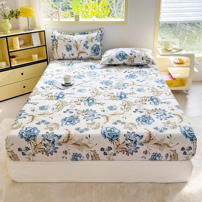 

Printed Fitted Sheet Skin-friendly Mattress Covers lençol de cama casal Elastic Bedsheet Home Bed Cover (Pillowcase Need Order) 90x200x25cm