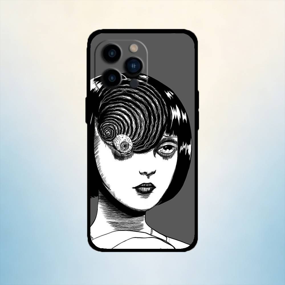 

AAA Junji Ito comics Plating Phone Case For iPhone 17,16,15,14,13,12,11 Plus,Pro Max,XS,Soft Silicone Black Cover iPhone17promax