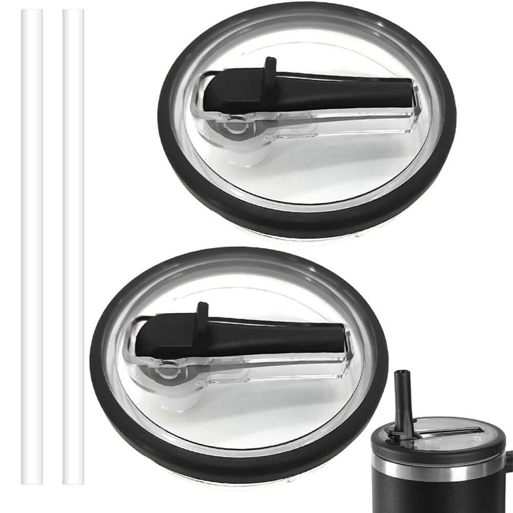 2pc 40oz New Threaded Suction Nozzle Cup Cover Roller Straw Replacement Cup Cover Splash Proof Cover Available In Multiple Colors