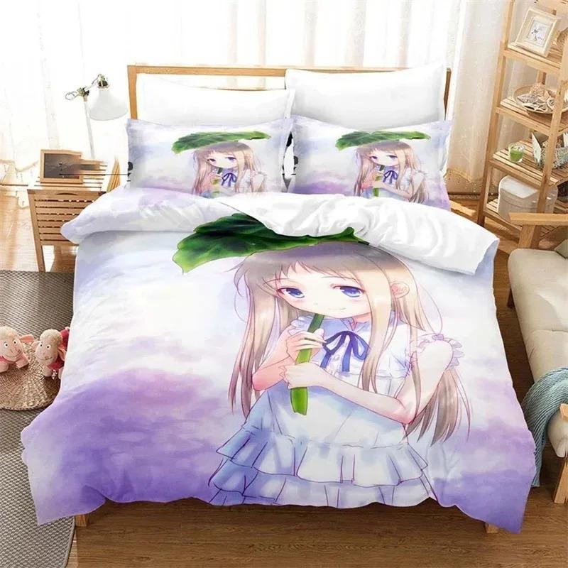 3D Printed Anime Anohana Honma Meiko Beding Sets Exquisite Bed Suplies Set Soft Duvet Cover Bed Warm Comforter Set High-End Premium Birthday Gift