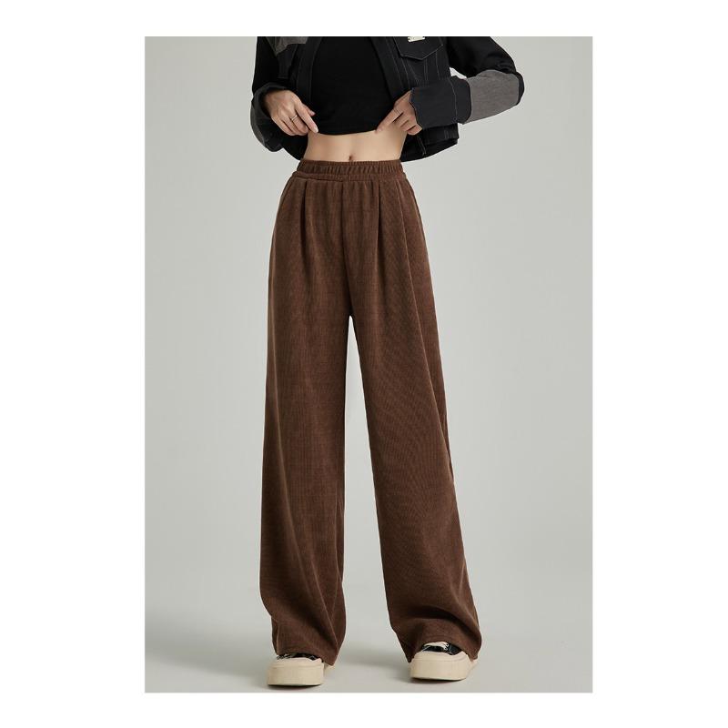 Chenille Wide-leg Pants for Women In Spring and Autumn New Loose Casual Pants High Waist Draping Straight Laziness Yamamoto Pants
