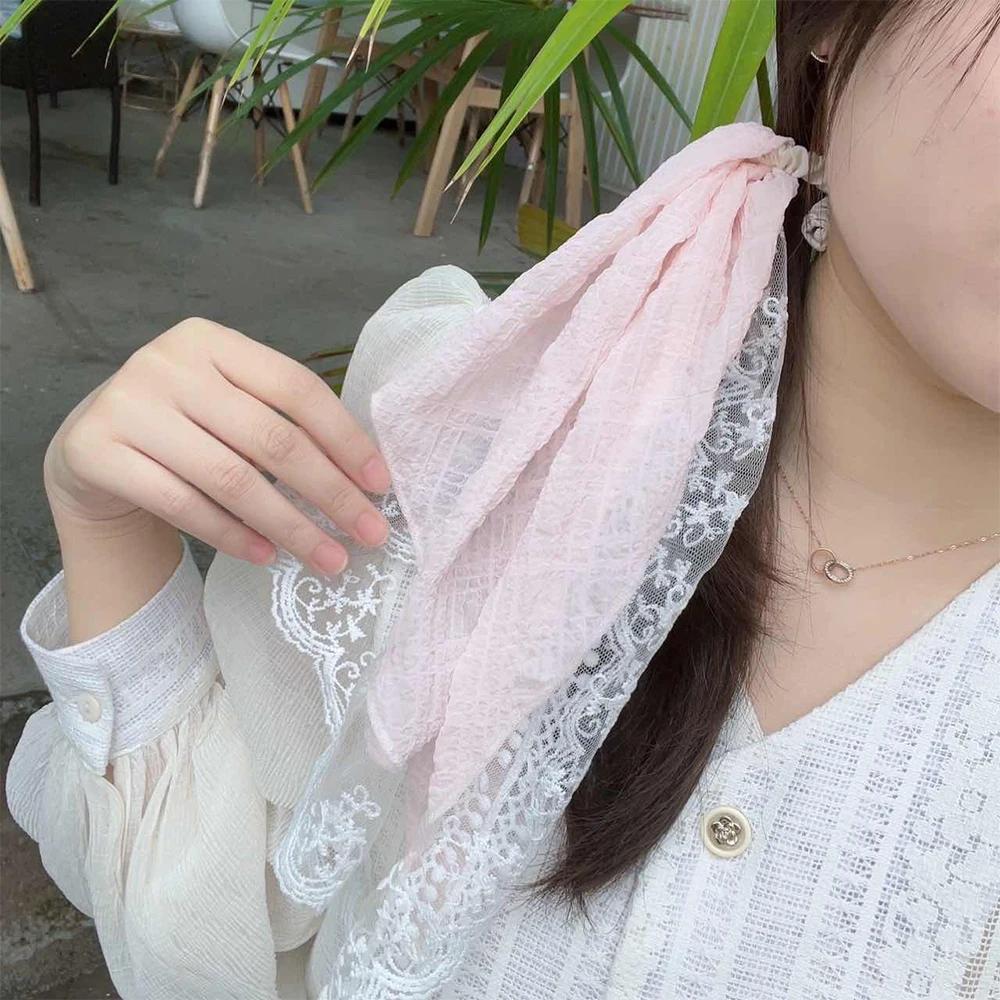 French Vintage Lace Triangle Hair Scarf Headscarf Elegant Headwear for Girls Headwraps for Women Head Coverings INS Scarves