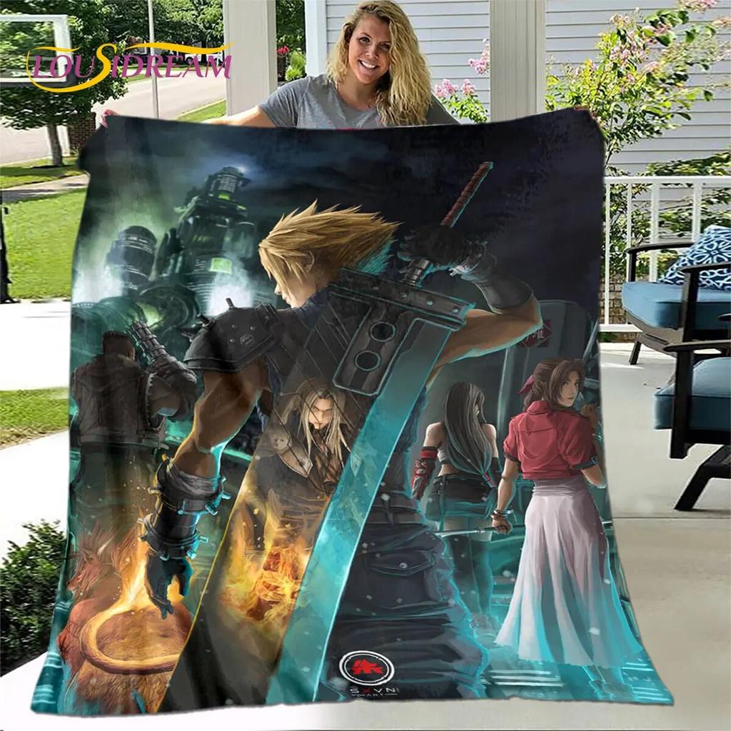 Final Fantasy Game Gamer Měkká plyšová deka, flanelová deka Hodící deka do obývacího pokoje Ložnice Pohovka Pohovka Piknikový Potah Kid Teplý