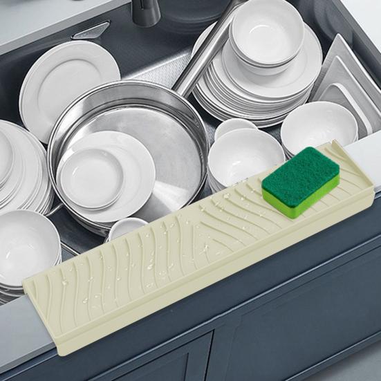 Silicone Sink Edge Protector Splash Guard with Suction Cup Anti-slip Multifunction Countertop Kitchen Bathtub Sink Wash Basin Anti-splash Tray Sink