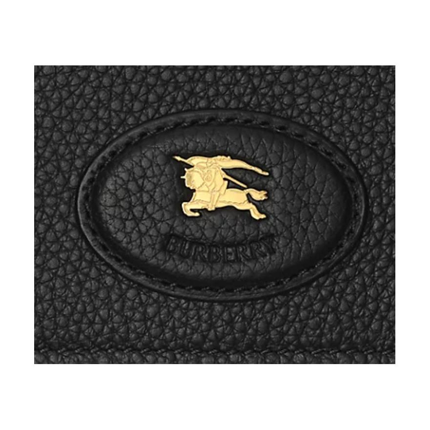 Burberry Leather Wallet Black Gold Embossed Logo Casual 81204921
