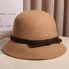 Wool Contrasting Bow and Basin Hat for Women with Small Fragrance Style Showing Their Faces Fisherman's Hat Retro Style and Versatile
