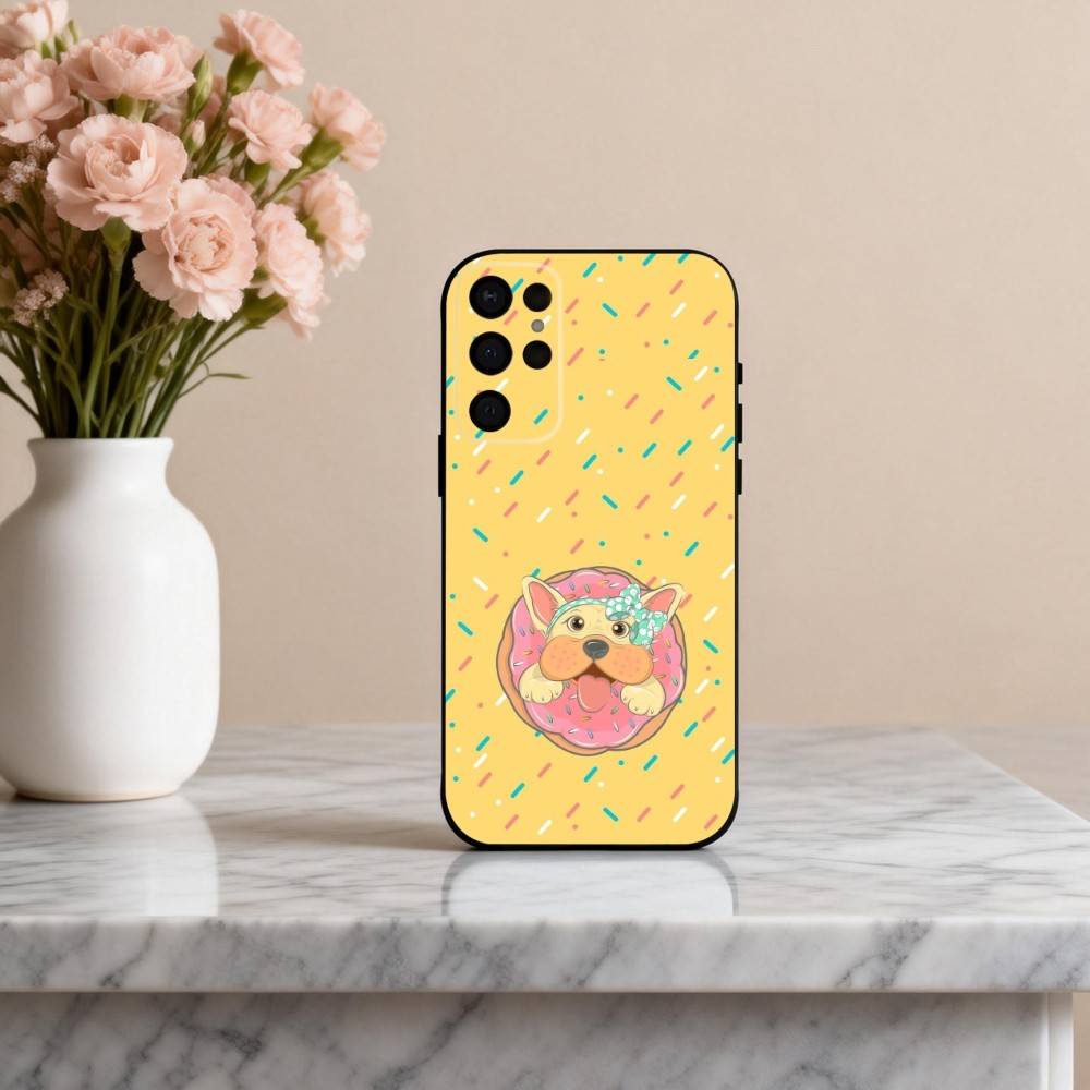 

k-Kawaii b-Bulldog-g Phone Case For Samsung S25,24,23,22,30,21,10,9,Ultra,Plus,Lite,FE,4,5 G Soft Black Case Samsung S25
