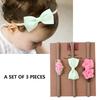 3PCS Flower Headdress Girls Headband Infant Bowknot Hair Decoration Lovely Headwear Princess Band Hair Accessory Gift for Children Kids
