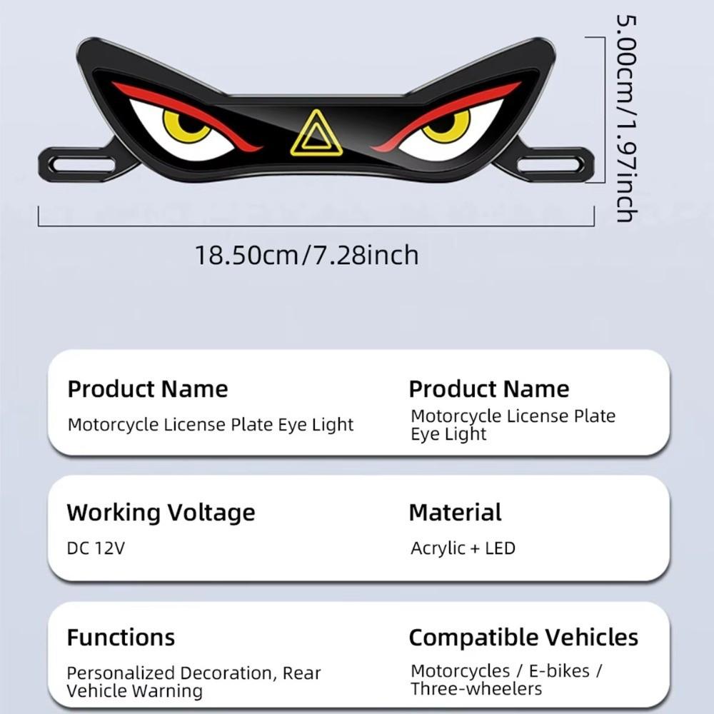 Strobe Mode LED License Plate Light Waterproof Rear Warning Lamp E-Bike Accessories