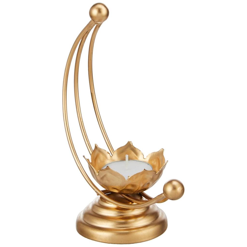 Designer Teelichthalter aus Metall für Heimdekoration & zum Verschenken, Gold