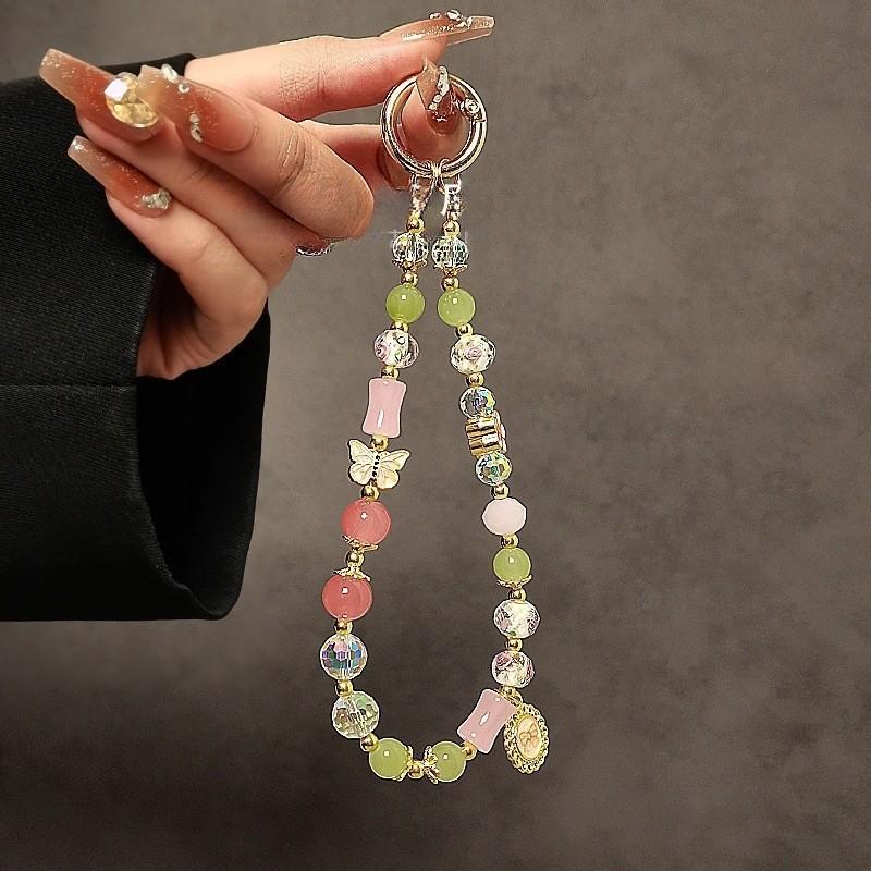Classic Phone Lanyard With Water Crystal Beads For Men Women