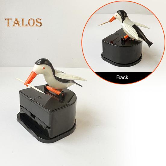 Bird Toothpick Dispenser Press Woodpecker Toothpick Holder Portable Home Office Restaurant Desktop Automatic Toothpick Organizer Container