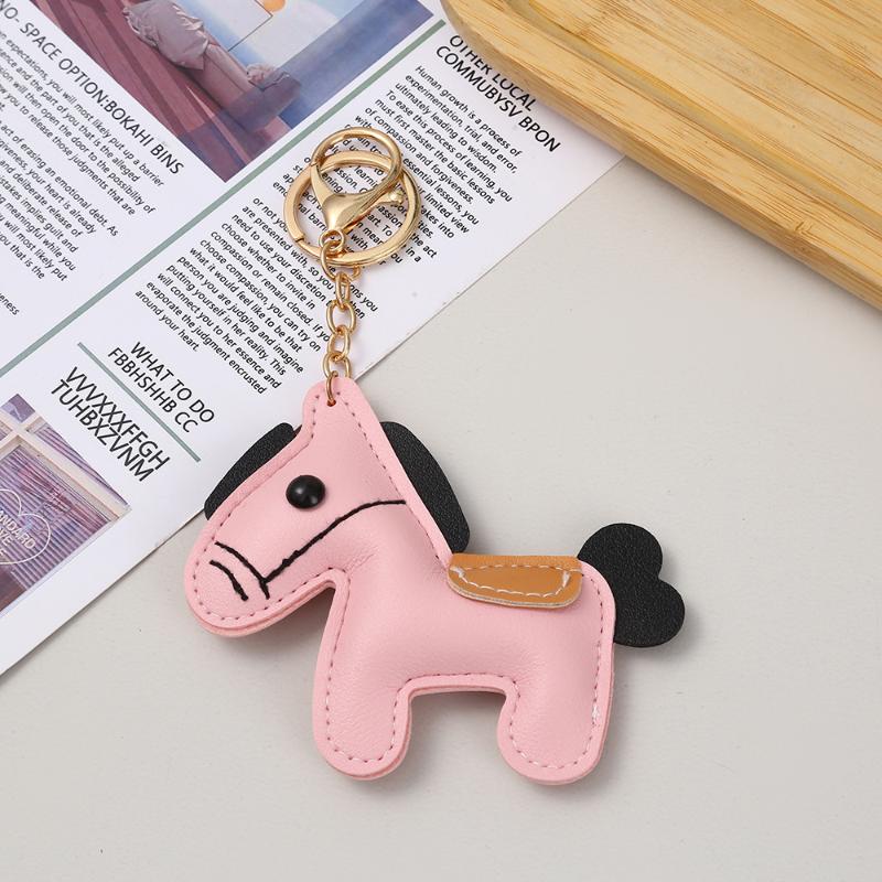 Schöner Leder Pony Schlüsselanhänger Cartoon Niedlich Tierkreiszeichen Pferd Anhänger Autoschlüsselanhänger Rucksack Hängende Dekoration Neujahrsgeschenk