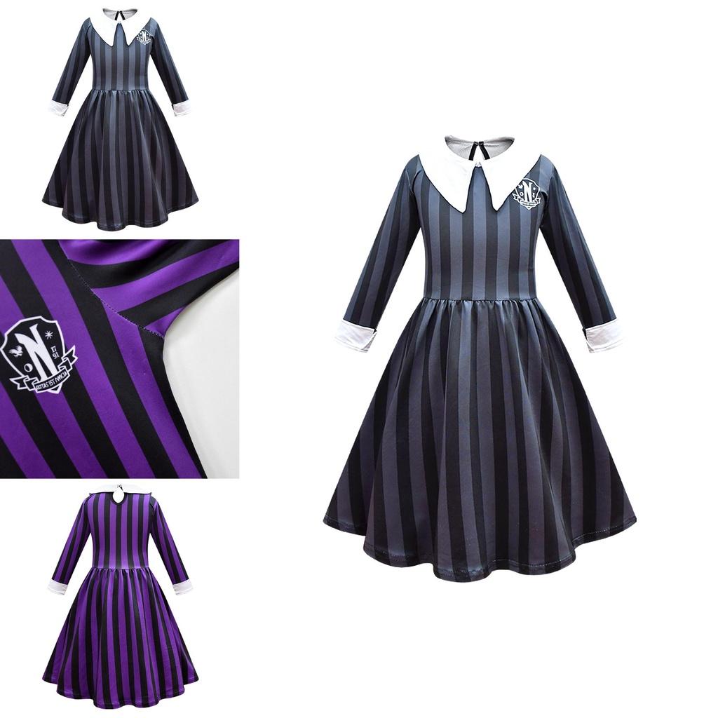 Wednesday Addams Costume Polyester School Uniform For The Addams Family
