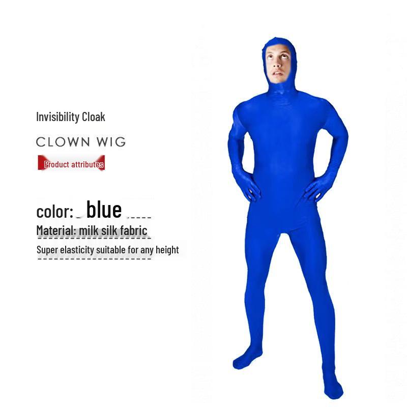 Herren Schwarzer Ninja Cosplay Anzug - Erwachsener Halloween Unsichtbarkeits-Jumpsuit für Bühnenauftritte.