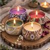 RIS Aroma Glass Jar Candle Set of 4 | Scented Candles Gift Pack