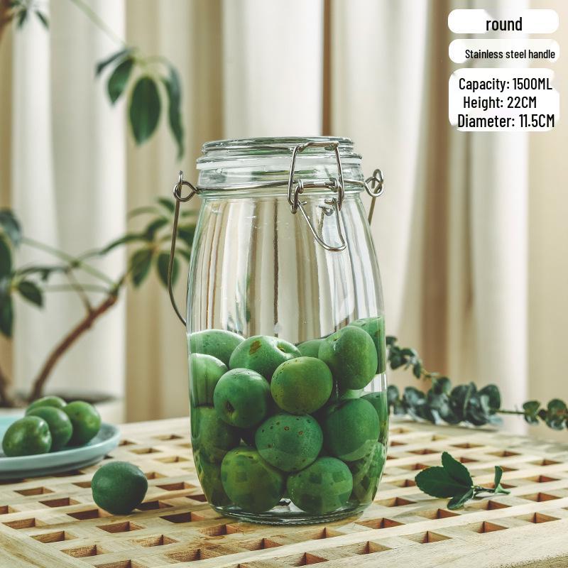 Glass Sealing Jar with Stainless Steel Buckle for Food Storage - Ideal for Tea, Grains, and Cereals In the Kitchen