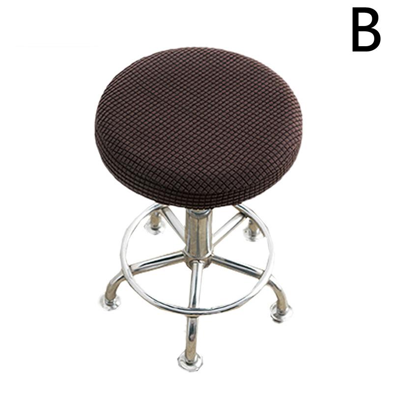 Thickened Solid Color Round Chair Cover Dining Stool Cover Elastic Chair Cushion Cover Washable Removable Seat Cover