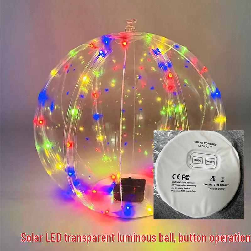 2026 Solar LED Waterproof Warm Color Pool Light - Outdoor Decorative PVC Inflatable Ball.
