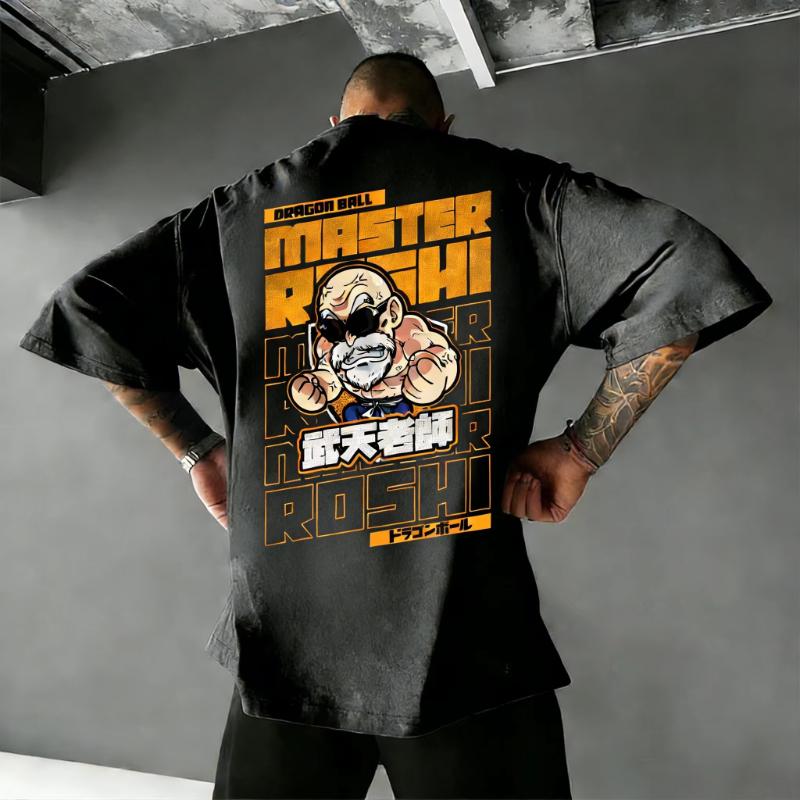 Dragon Ball Master Roshi Anime T Shirt Men Women Summer Cotton Short Sleeve Tops Casual Graphic Tee Streetwear Cartoon Printed