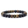Nieuwe Handgemaakte Natuurlijke Houten Armband Voor Mannen 8mm Tijgeroog Vulkanisch Steen Armband Cadeau Voor Vriend Sanskriet Pulseras Punk Sieraden