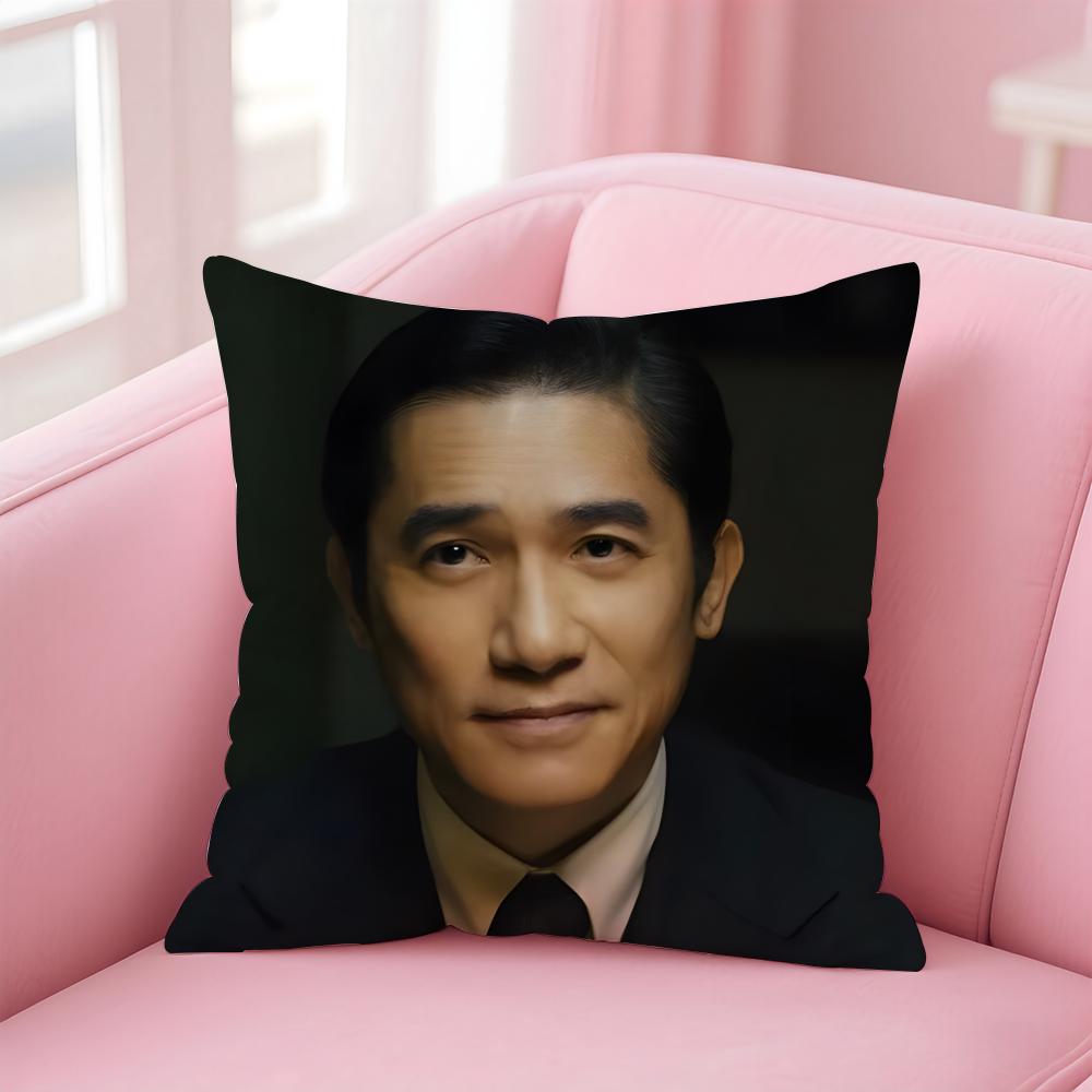Handsome celebrities TTony Leung Cushion Cover Pillowcase Short Plush Invisible zipper Room Sofa Cushion Cover