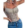 Sexy Lace See-through Halter Top Gyaru Sexy Lace See-through Sling Vest