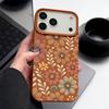 Full Screen Line Drawing Daisy Pattern Soft TPU Phone Cover For iPhone 17 Pro Max Air 16e 15 14 13 Shockproof Case with Leather Texture Design
