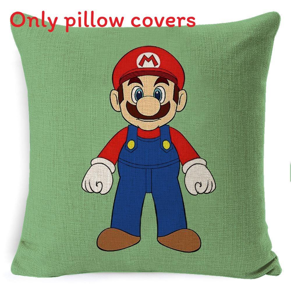 Super Bros Mario Pillow Cover Car Home Living Room Sofa Bedroom Cover Cushion