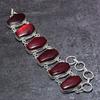 Red Labradorite Gemstone Handmade 925 Sterling Silver Bracelet 7-8" A1z32
