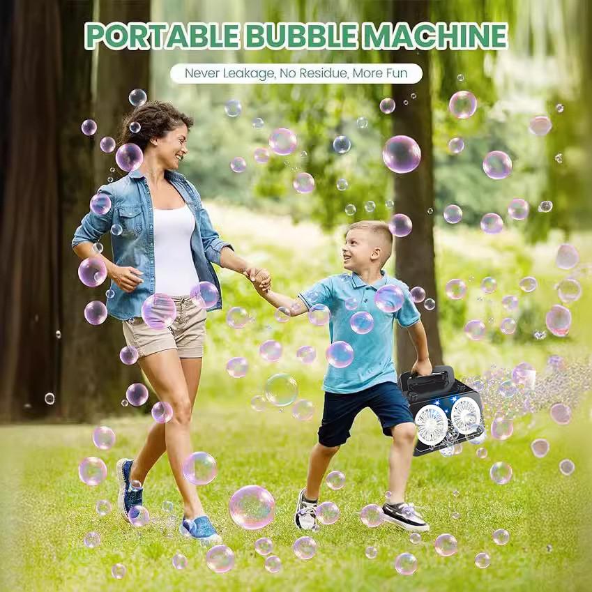 Portable Bubble Machine For Weddings With Multihole Out Bubble Effect For Kids And Adults