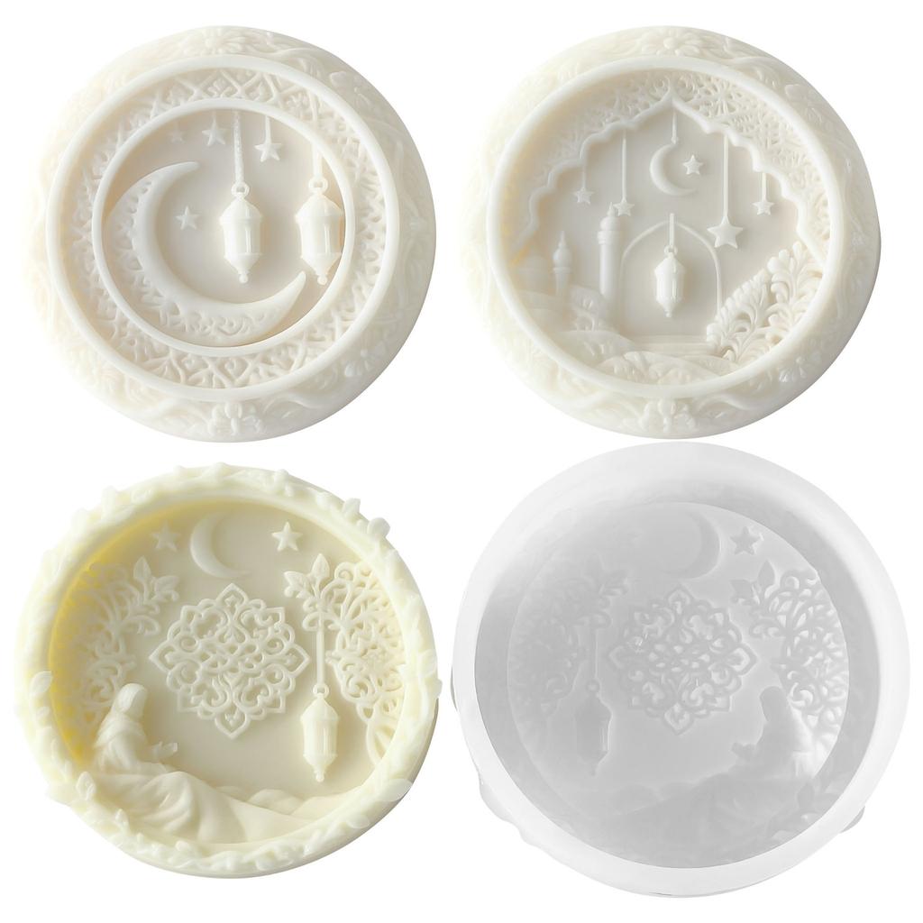 Round Moon Scented Candle Decoration Silicone Mold Diy Crescent Diffuser Stone Plaster Abrasive